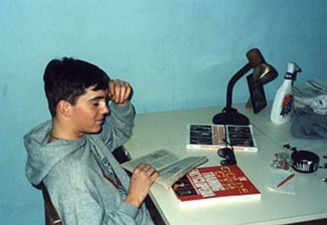 apr1303_TS22.jpg - Todd Stach - E Troop - Daley - 1985 - Dave Dial in the newly remodeled barracks.