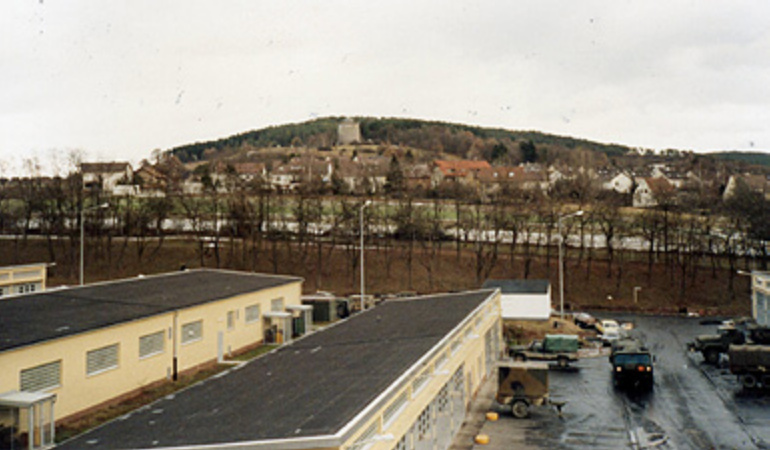 mar1103_Mar3.jpg - Todd Stach - E Troop - Daley - 1985 - Looking out my window at the re - modeled motorshops and beyond, the familiar BK hills.