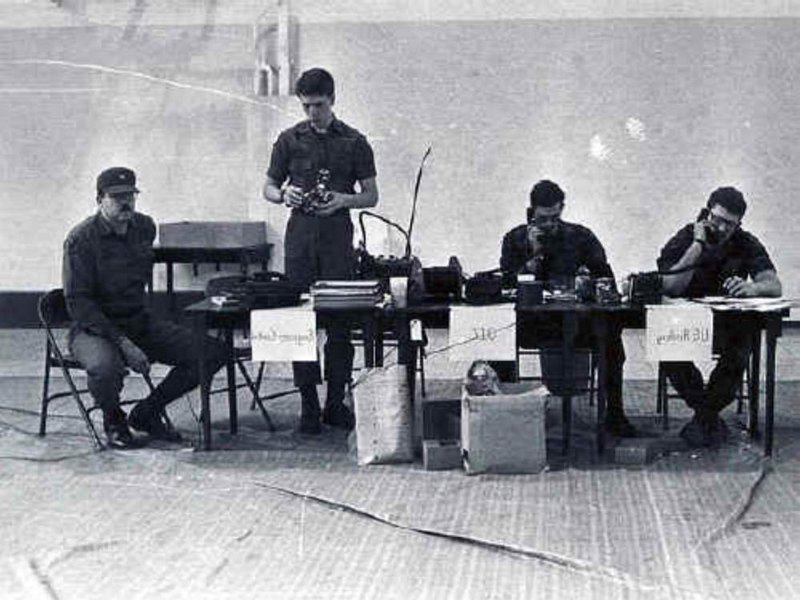 may0603_TS2.jpg - Todd Stach - HHT - Daley - 1982 - Major Pete Kindesvatter, far left, and members of the S3 shop during a mapex.