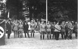 As part of the formal welcoming ceremony, an official parade is held at the Luitpoldpark in Bad Kissingen. Here, the official civil and military leadership of the area wait for 2 Kradschutzen to arrive. As part of the formal welcoming ceremony, an official parade is held at the Luitpoldpark in Bad Kissingen. Here, the official civil and military leadership of the area wait for 2 Kradschutzen to arrive.